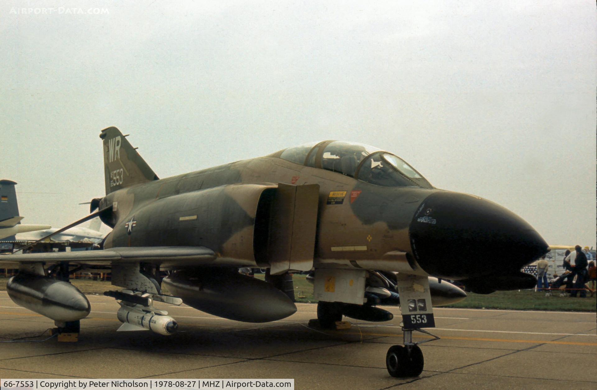 66-7553, 1966 McDonnell F-4D Phantom II C/N 2090, Another view of the Bentwaters based 81st Tactical Fighter Wing's Phantom on display at the 1978 Mildenhall Air Fete.