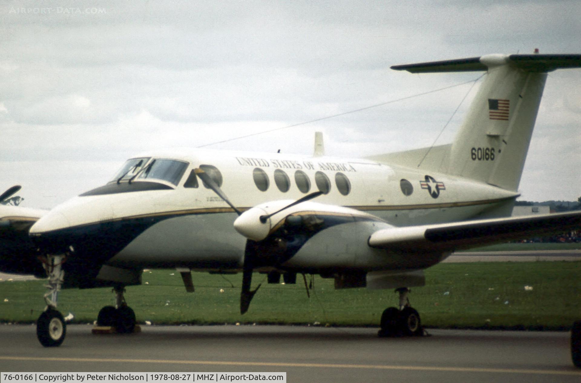 76-0166, 1976 Beech C-12A Huron C/N BD-023, C-12A Huron of 58th Military Airlift Squadron at the 1978 Mildenhall Air Fete.