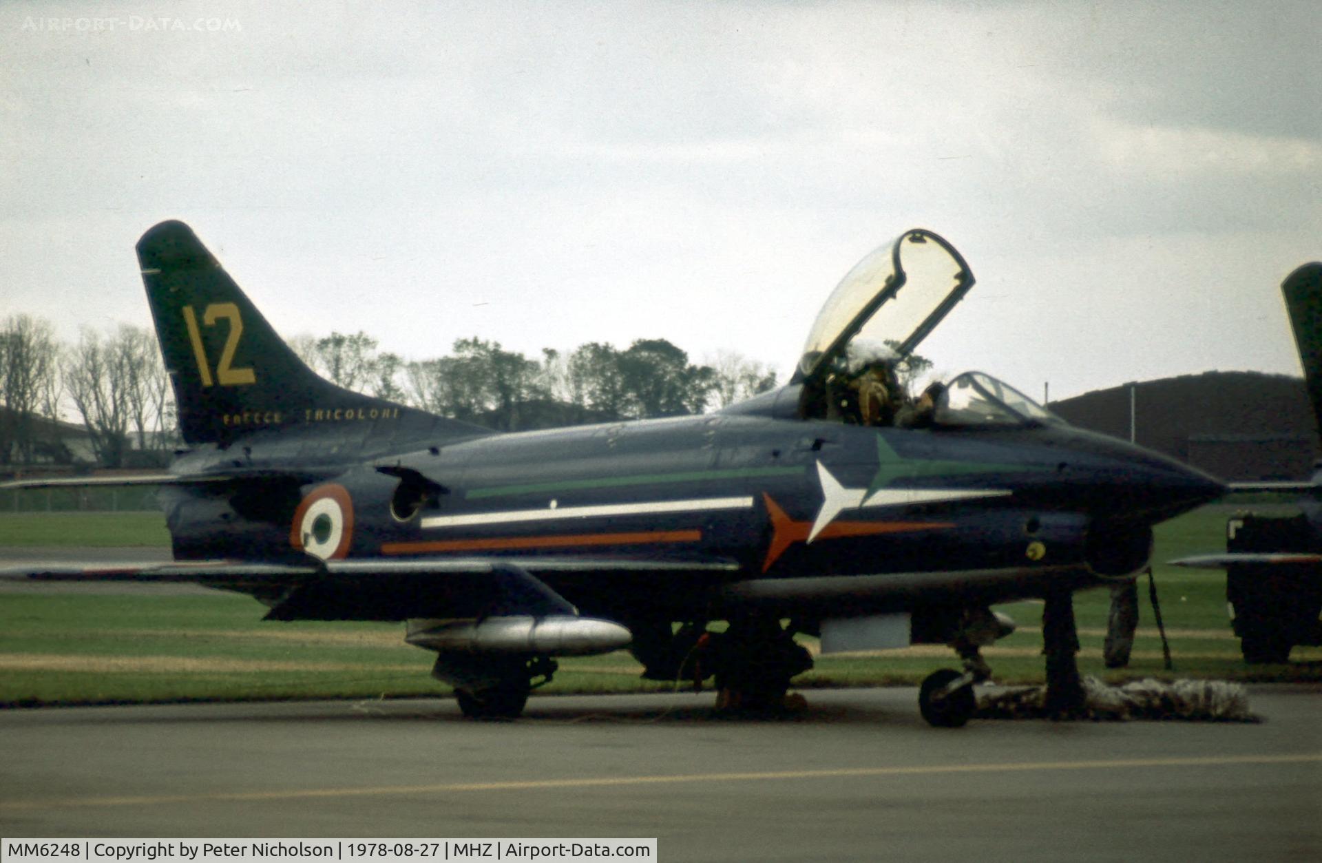 MM6248, Fiat G-91PAN C/N 14, G-91PAN of the Italian Air Force's Frecce Tricolori display team at the 1978 Mildenhall Air Fete.