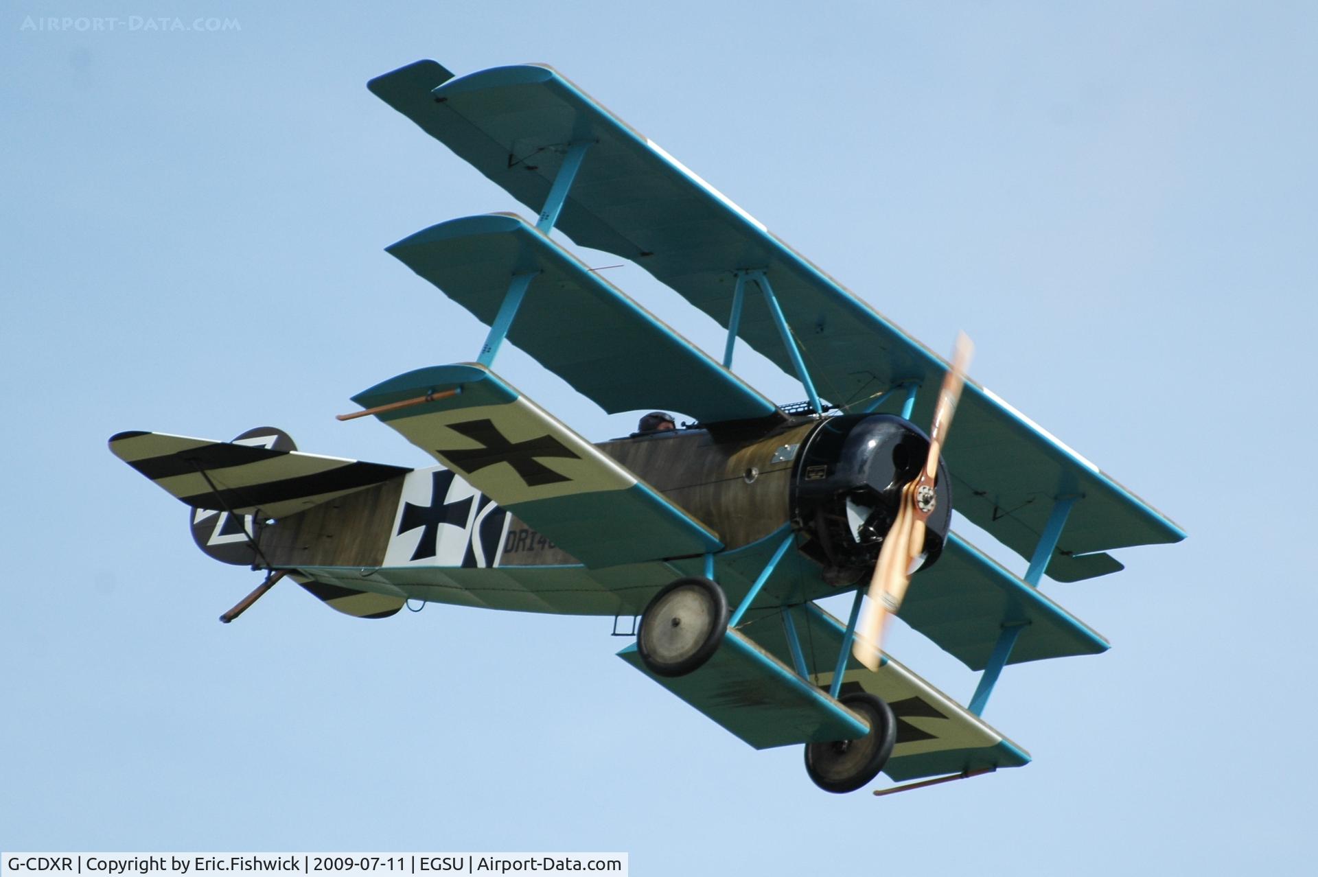 G-CDXR, 2006 Fokker Dr.1 Triplane Replica C/N PFA 238-14043, DRI 403/17 at Duxford Flying Legends Air Show July 09