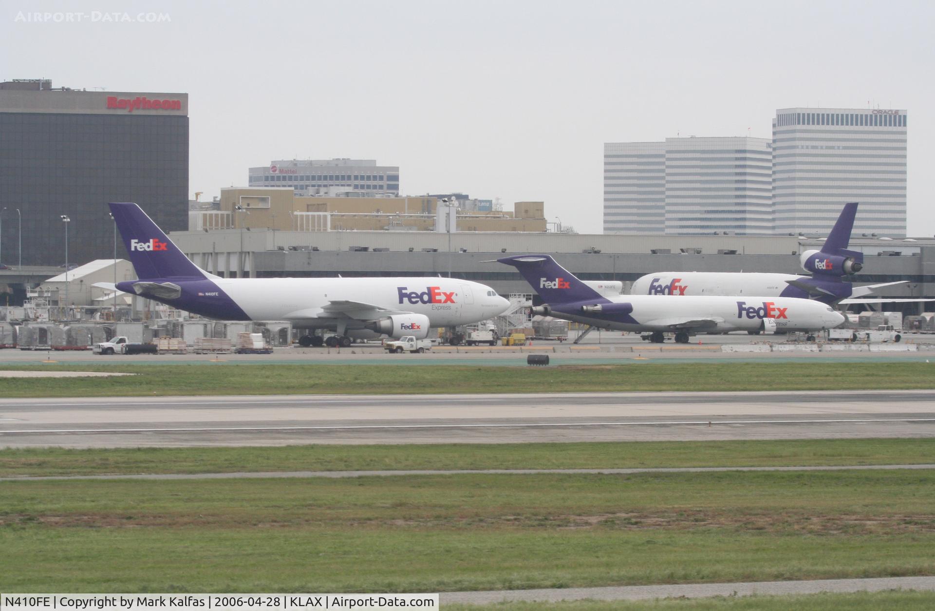 N410FE, 1985 Airbus A310-203 C/N 356, Fed Ex A310-203, N410FE on the ramp KLAX with N213FE and  N583FE