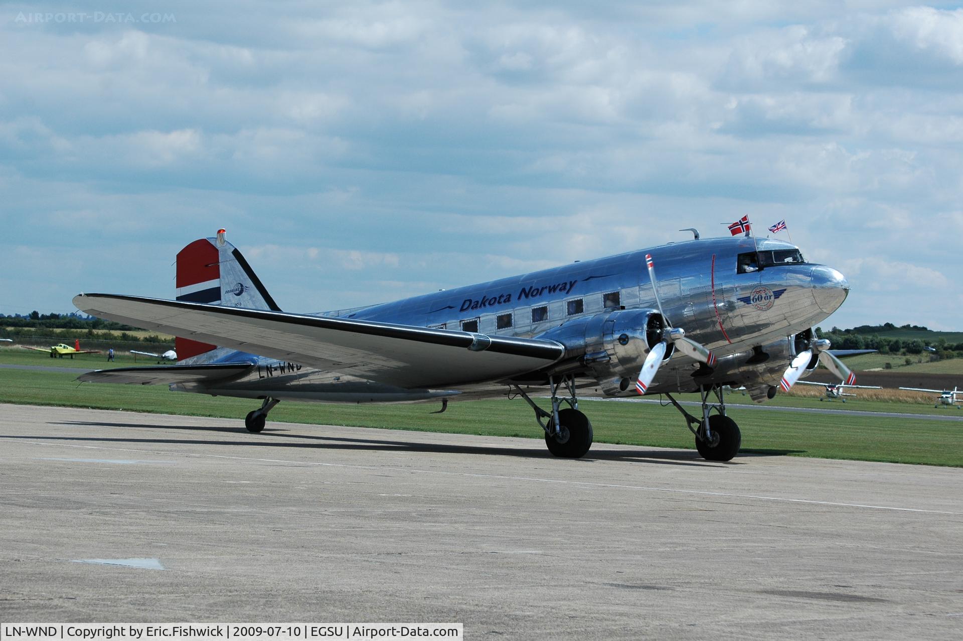 LN-WND, 1943 Douglas C-53D-DO Skytrooper (DC-3A) C/N 11750, 3. LN-WND at Duxford Flying Legends Air Show July 09