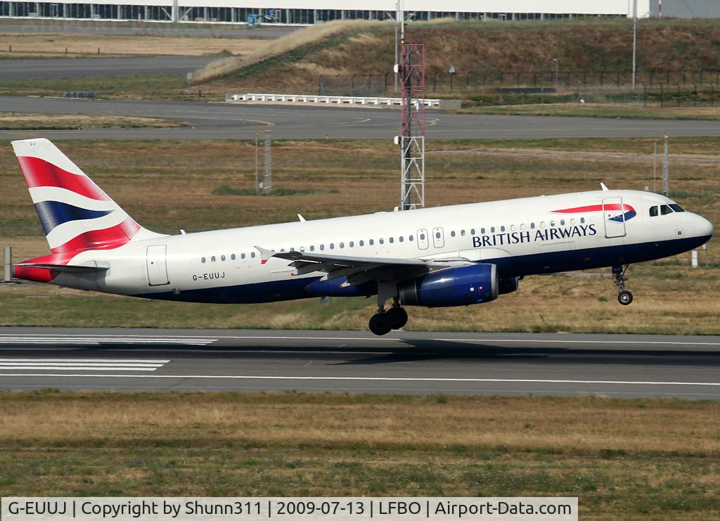 G-EUUJ, 2002 Airbus A320-232 C/N 1883, Landing rwy 14R