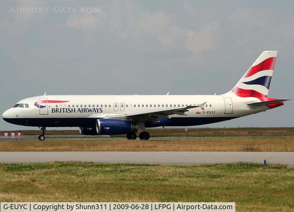 G-EUYC, 2008 Airbus A320-232 C/N 3721, Taxiing for departure...