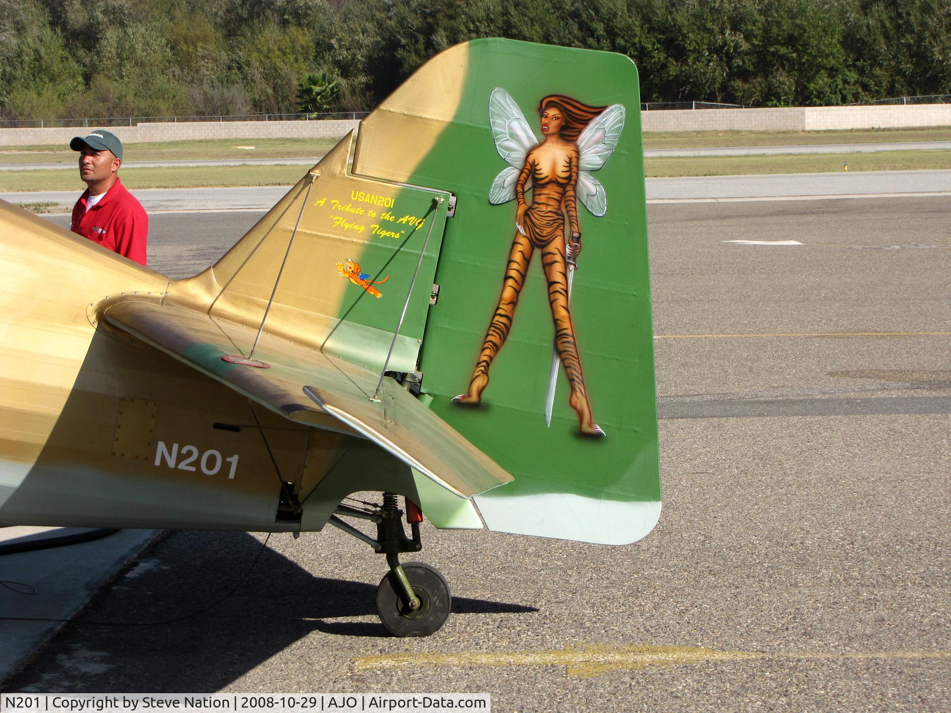 N201, 2008 Irwin Gary Tigerhawk C/N 3, C-U of Fairy logo on tail of 2008 Irwin Gary TIGERHAWK @ 