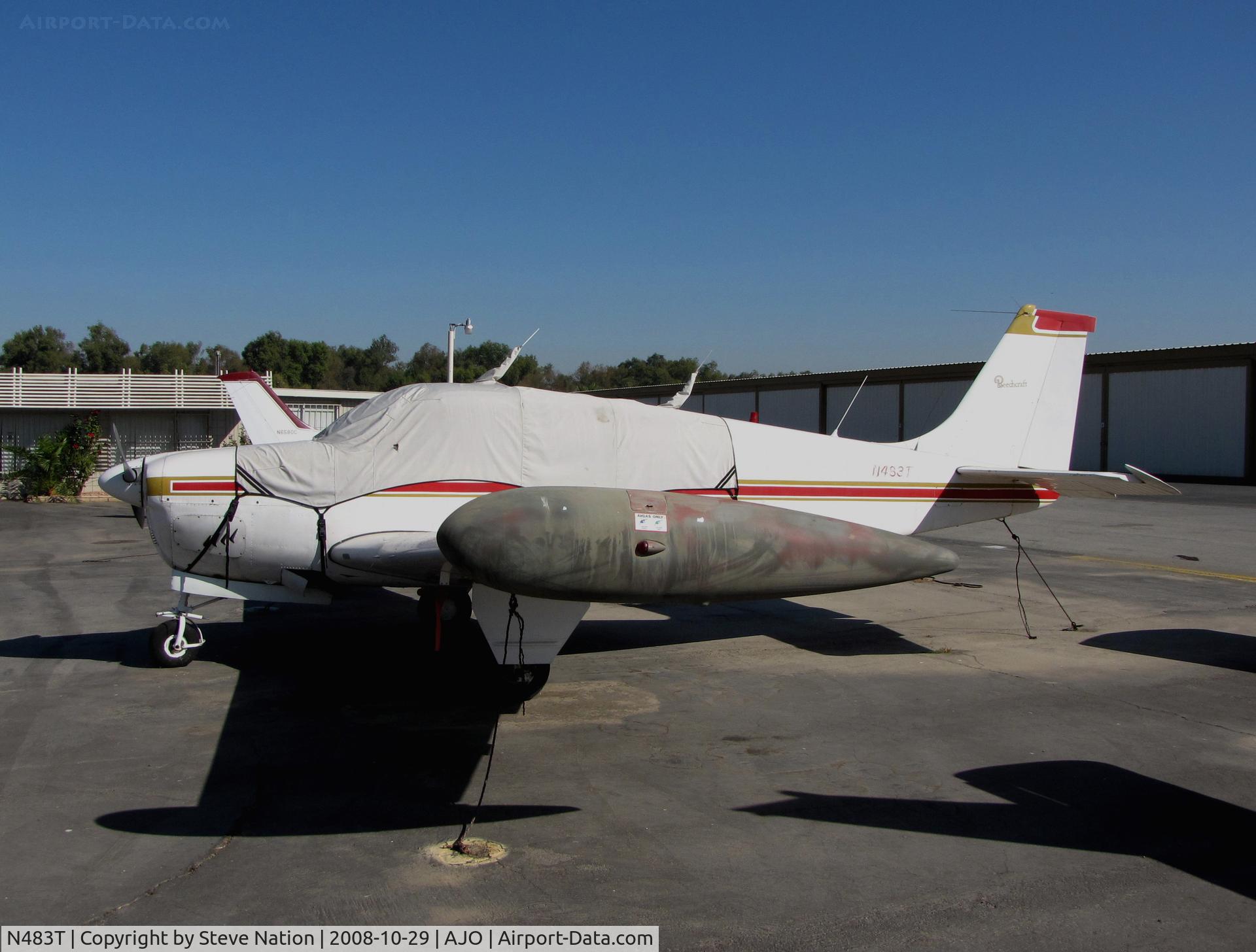 N483T, 1961 Beech 35-A33 Debonair C/N CD-314, 1961 Beech 35-A33 covered with scruffy tip tanks @ 