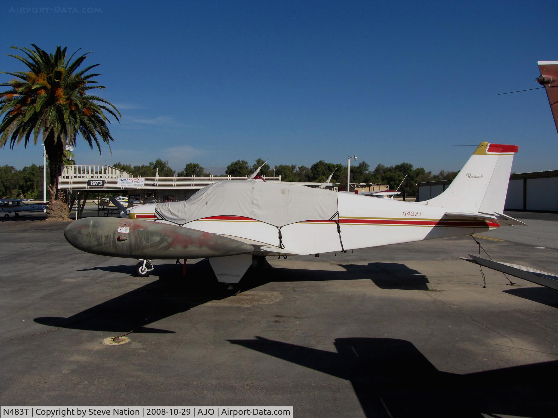 N483T, 1961 Beech 35-A33 Debonair C/N CD-314, 1961 Beech 35-A33 covered with scruffy tip tanks @ 