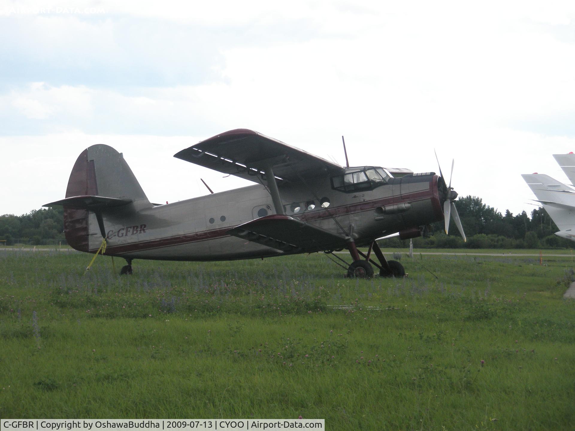 C-GFBR, 1990 Antonov An-2P C/N 1G 238-52, Parked in front of Enterprise Air Oshawa