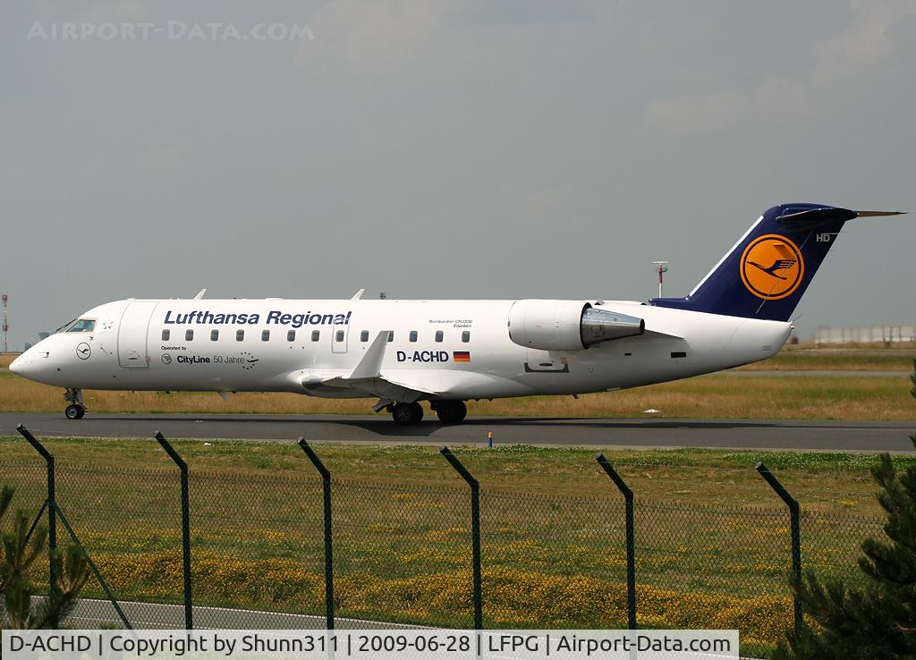 D-ACHD, 2000 Canadair CRJ-200LR (CL-600-2B19) C/N 7403, Taxiing for departure with additional '50 Jahre' sticker...