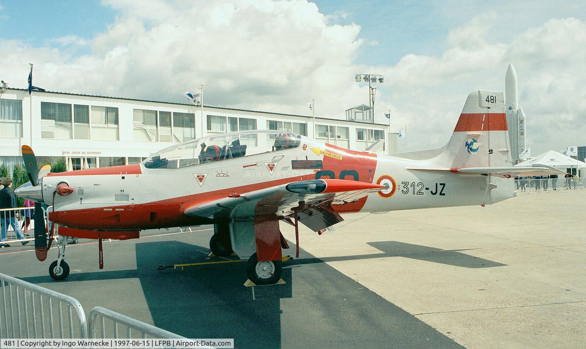 481, Embraer EMB-312F Tucano C/N 312481, EMBRAER EMB-312F Tucano of the Armee de l'Air at the Aerosalon Paris 1997