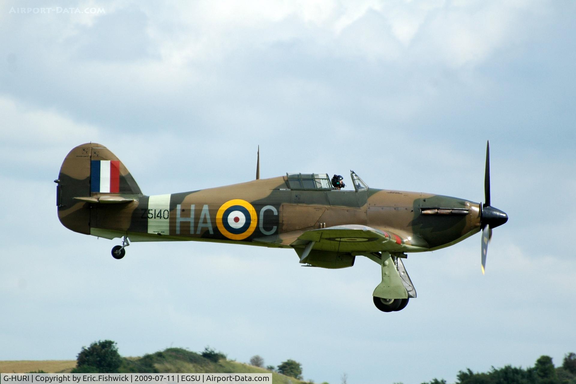 G-HURI, 1942 Hawker (CCF) Hurricane Mk12A C/N 72036, 42. Z5140 at Duxford Flying Legends Air Show July 09