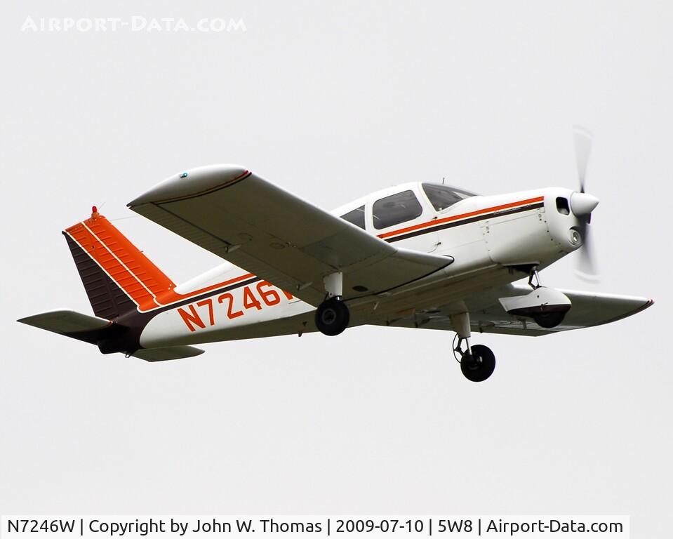 N7246W, 1963 Piper PA-28-180 Cherokee C/N 28-1071, Departing runway 22