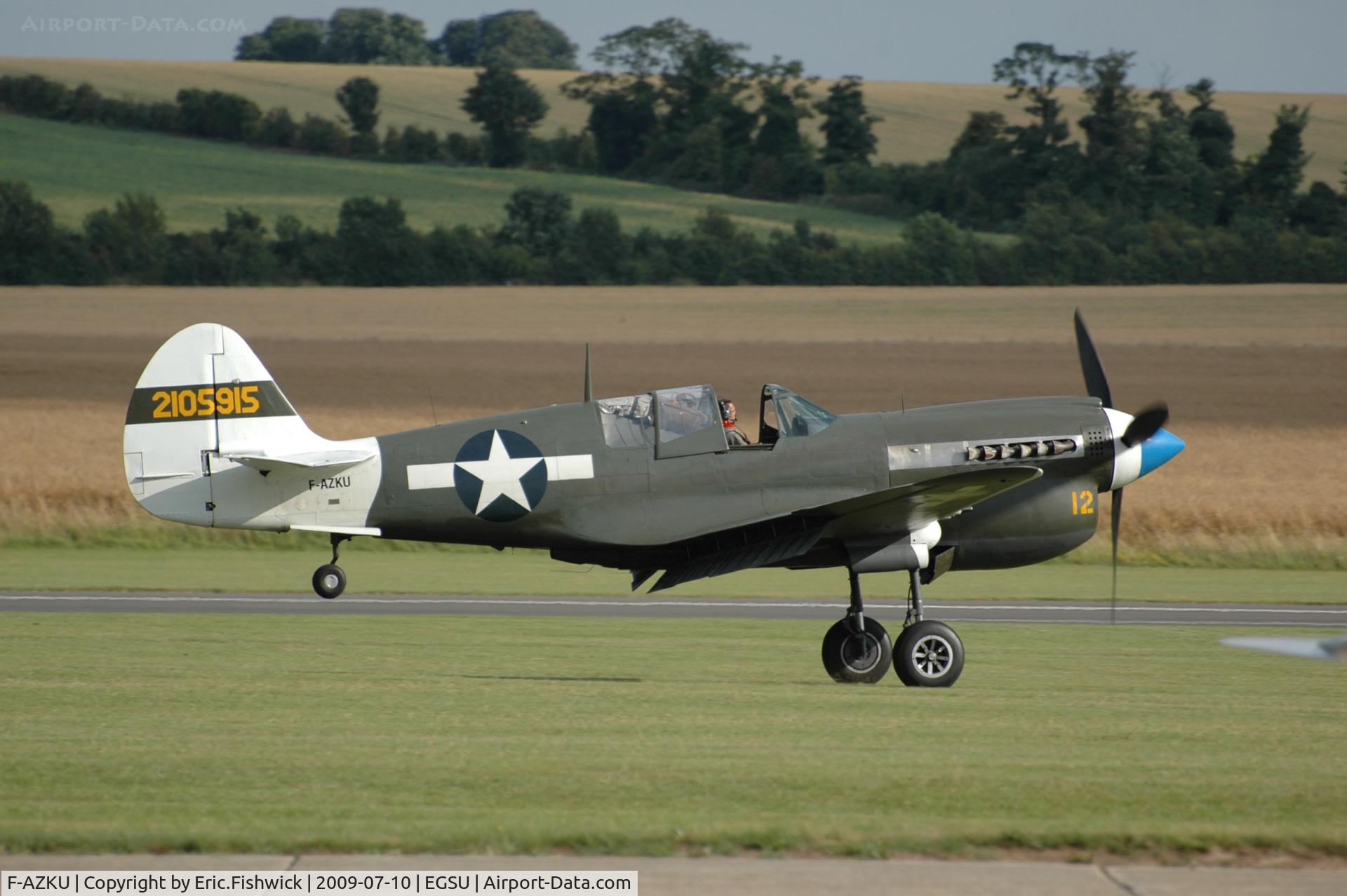 F-AZKU, 1942 Curtiss P-40N Warhawk C/N 29677, F-AZKU at Duxford Flying Legends Air Show July 09