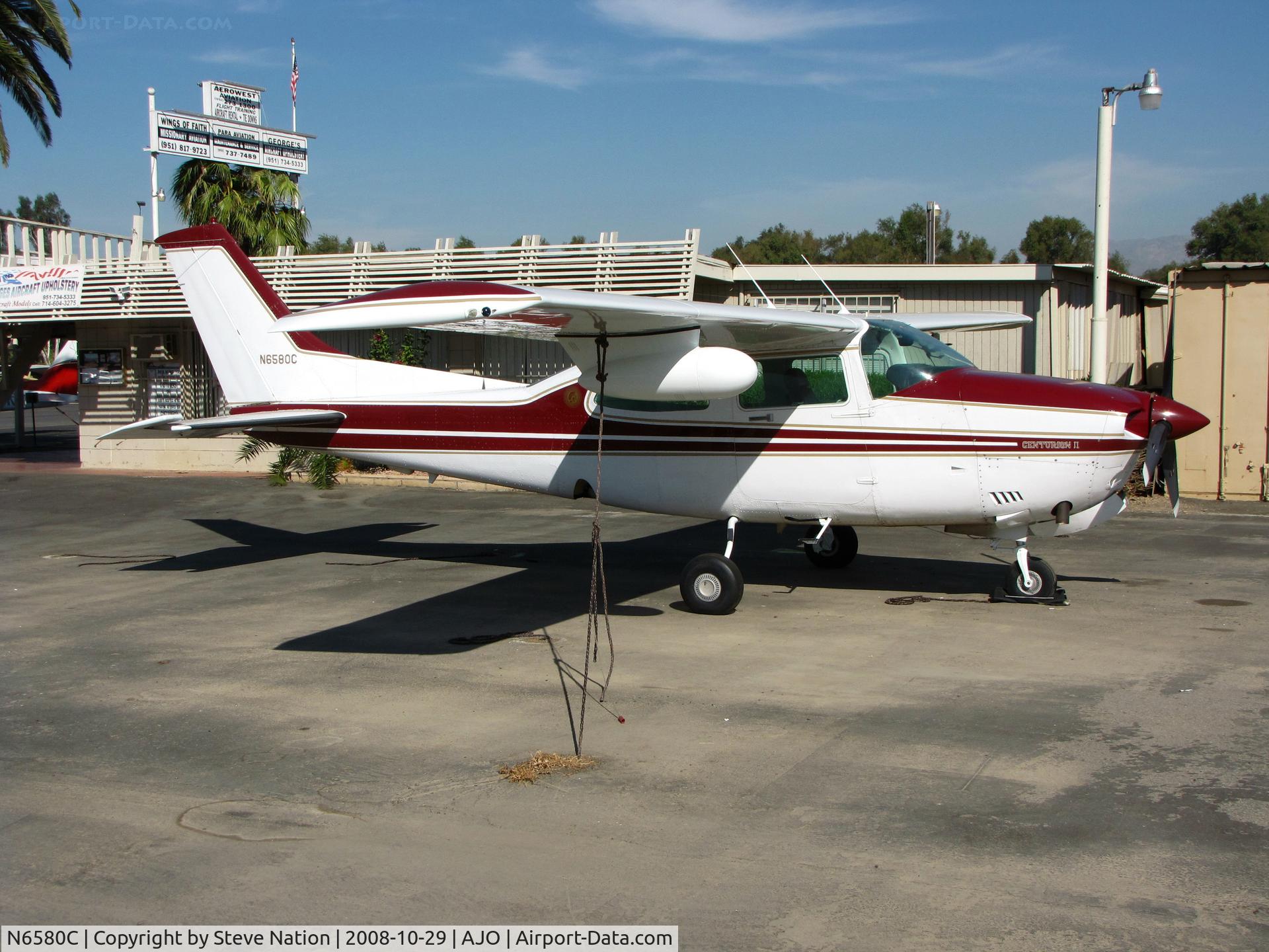 N6580C, 1980 Cessna T210N Turbo Centurion C/N 21063920, 1980 Cessna T210N with underwing weather pod @ photographer-friendly Corona Municipal, CA