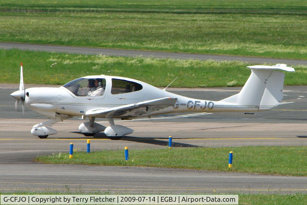 G-CFJO, 2007 Diamond DA-40D Diamond Star C/N D4.296, Diamondstar DA40 on training flight from Coventry - at Gloucestershire (Staverton) Airport