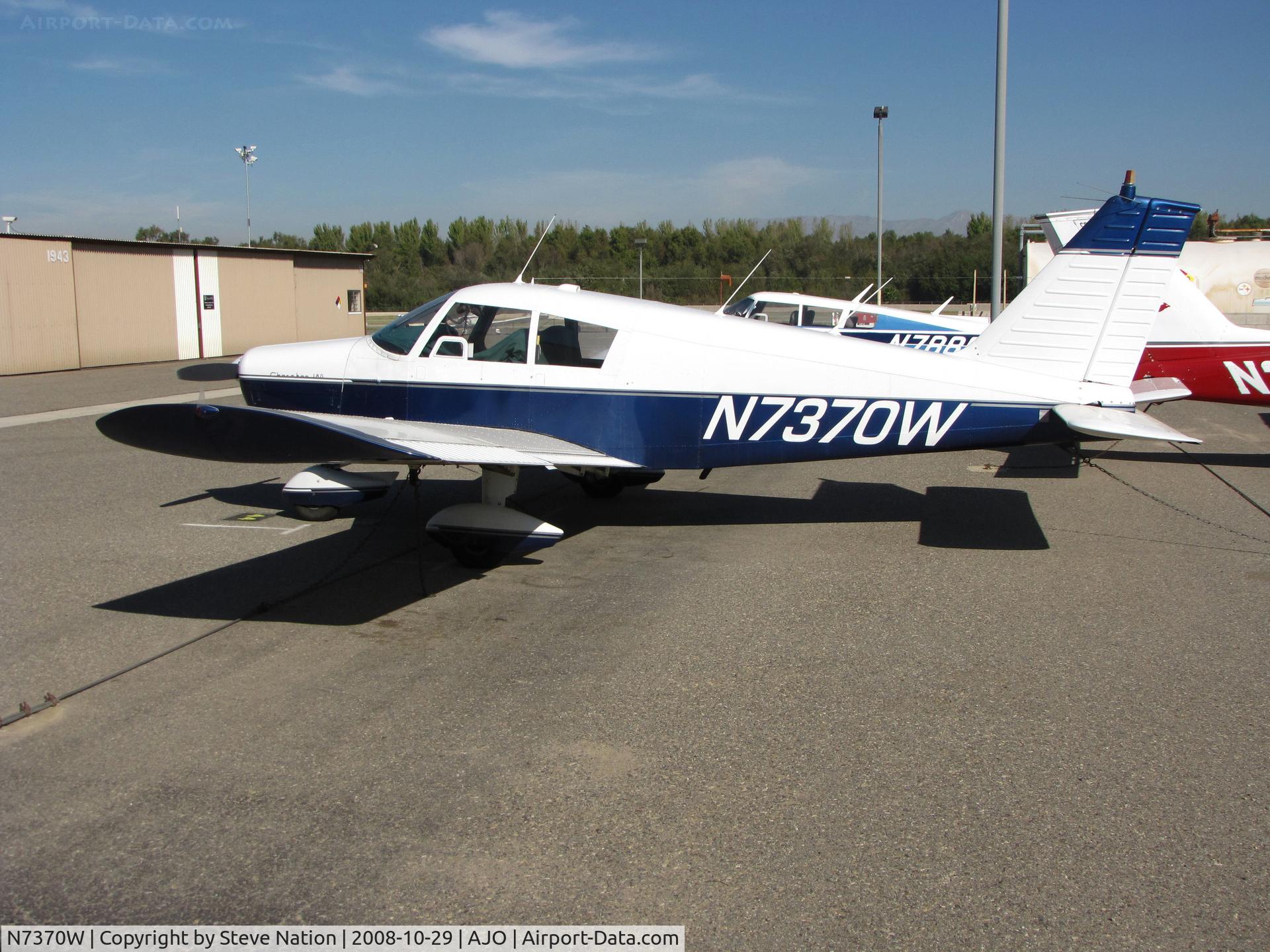 N7370W, 1963 Piper PA-28-180 C/N 28-1252, 1963 Piper PA-28-180 Cherokee @ photographer-friendly Corona Municipal, CA