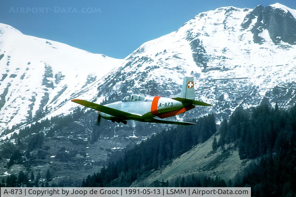 A-873, 1959 Pilatus P3-05 C/N 511-60, Take off from Meiringen. A-873 was sold of as HB-RCL in 1995.