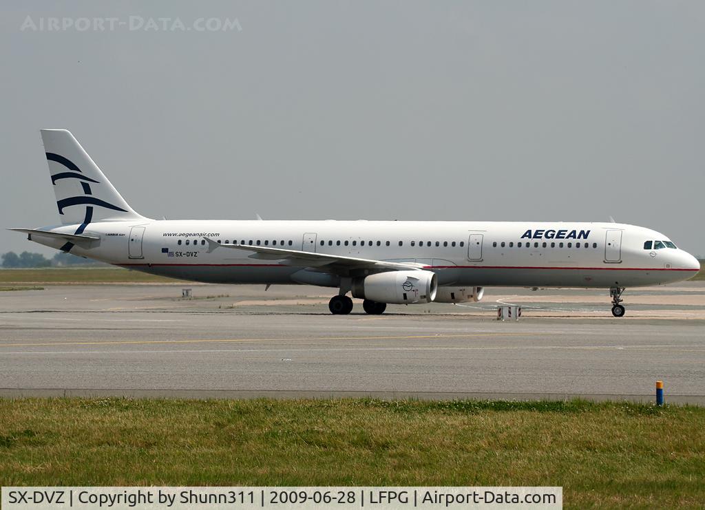 SX-DVZ, 2009 Airbus A321-231 C/N 3820, Push back from his gate...