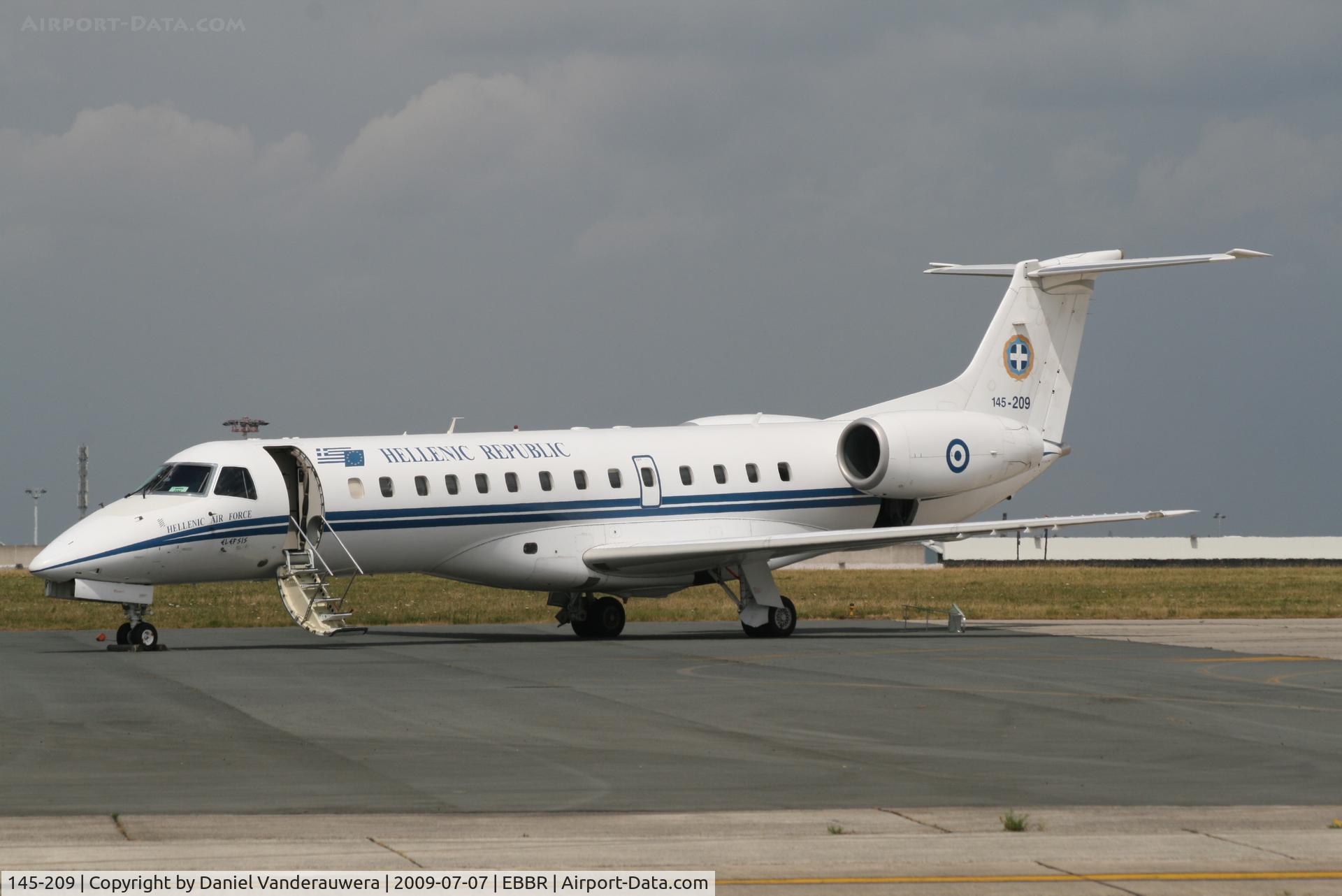 145-209, 1999 Embraer ERJ-135LR (EMB-135LR) C/N 145209, parked on General Aviation apron (Abelag)