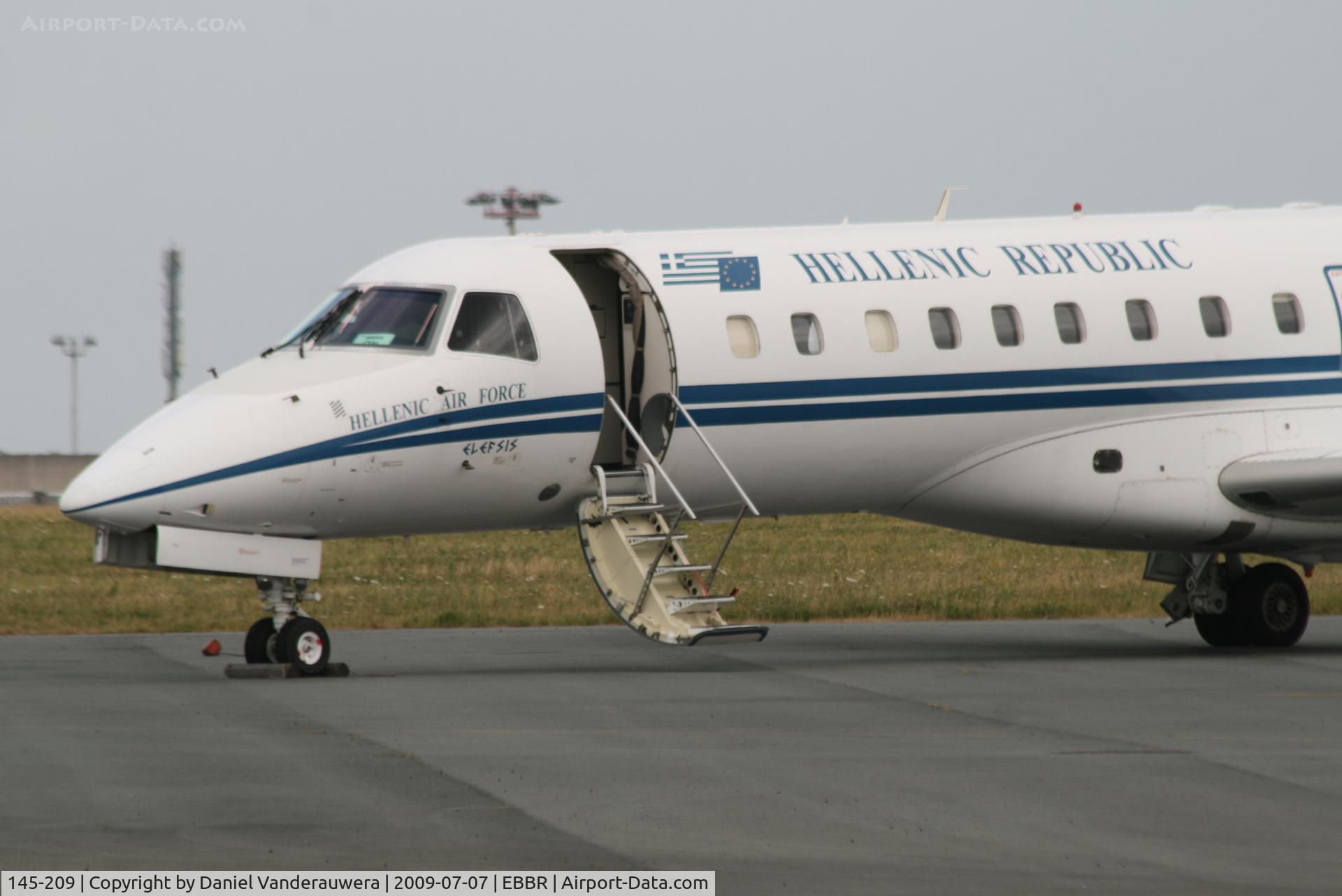 145-209, 1999 Embraer ERJ-135LR (EMB-135LR) C/N 145209, parked on General Aviation apron (Abelag)