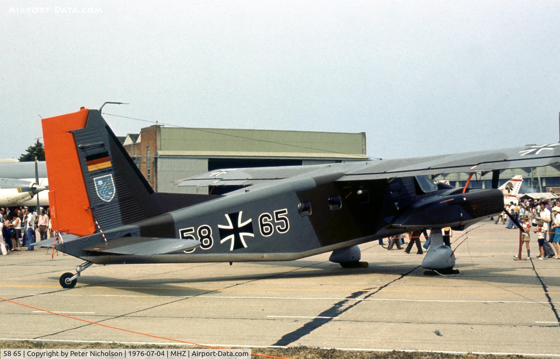 58 65, Dornier Do-28D-2 Skyservant C/N 4140, Another view of the WS-10 Skyservant at the 1976 Mildenhall Air Fete.