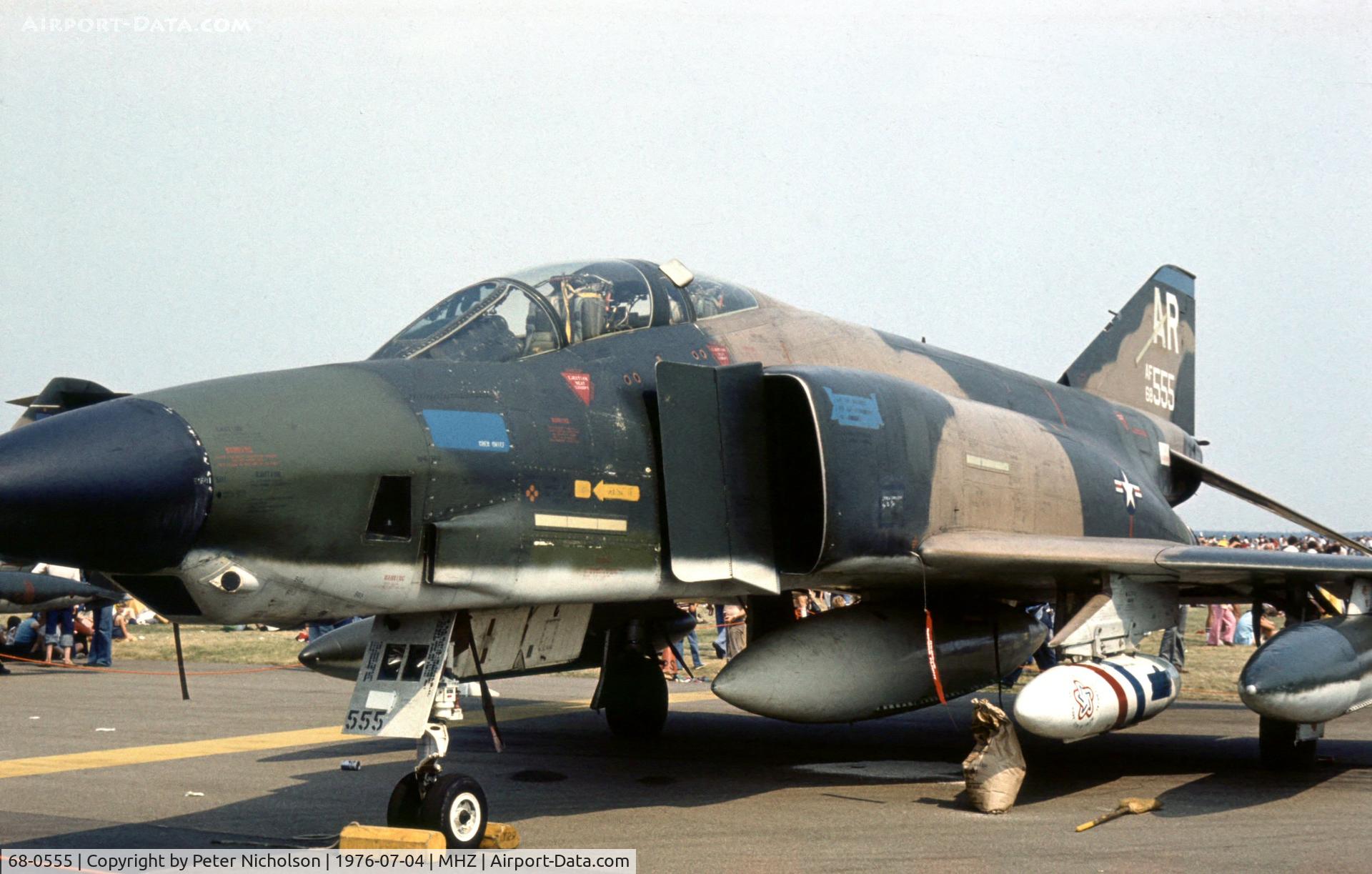 68-0555, 1968 McDonnell Douglas RF-4C Phantom II C/N 3380, Another view of the RAF Alconbury based RF-4C of 10th Tactical Reconnaissance Wing at the 1976 Mildenhall Air Fete.