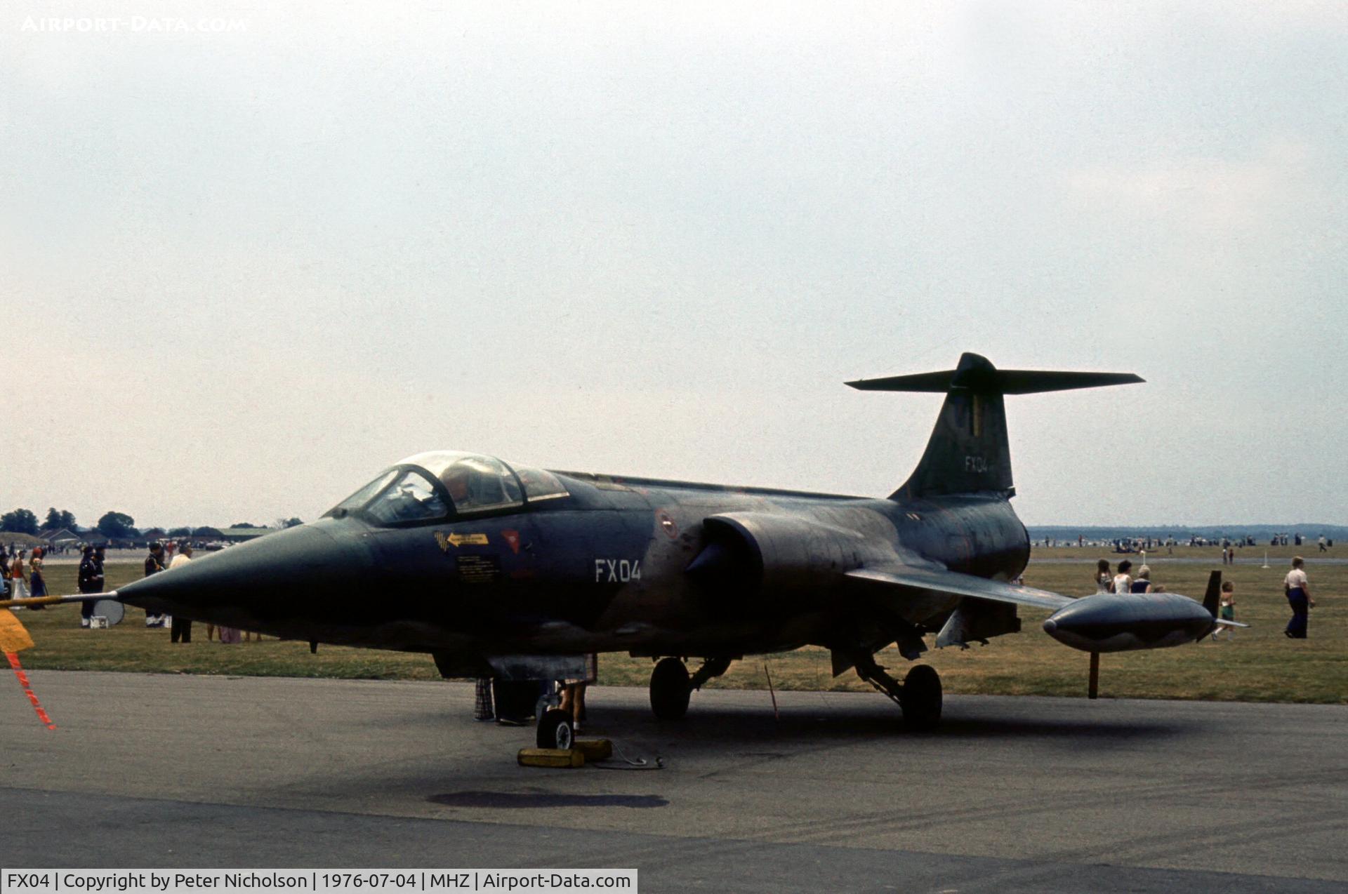 FX04, Lockheed F-104G Starfighter C/N 683-9019, F-104G Starfighter of 31 Squadron Belgian Air Force at the 1976 Mildenhall Air Fete.