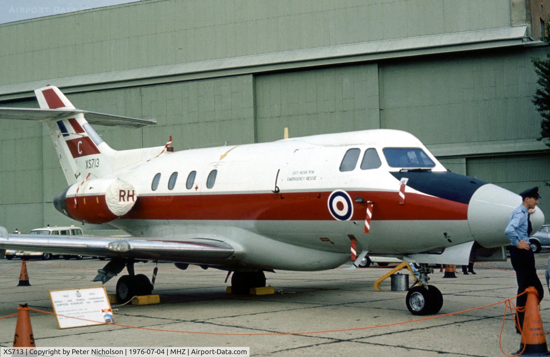 XS713, 1965 Hawker Siddeley HS.125 Dominie T.1 C/N 25041, Dominie T.1 of 6 Flying Training School at the 1976 Mildenhall Air Fete.