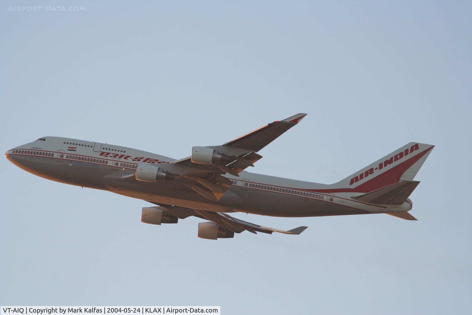 VT-AIQ, 1991 Boeing 747-412/BCF C/N 24975, Air India Boeing 747-412BCF, VT-AIQ departing into the sunset from RWY 25R KLAX