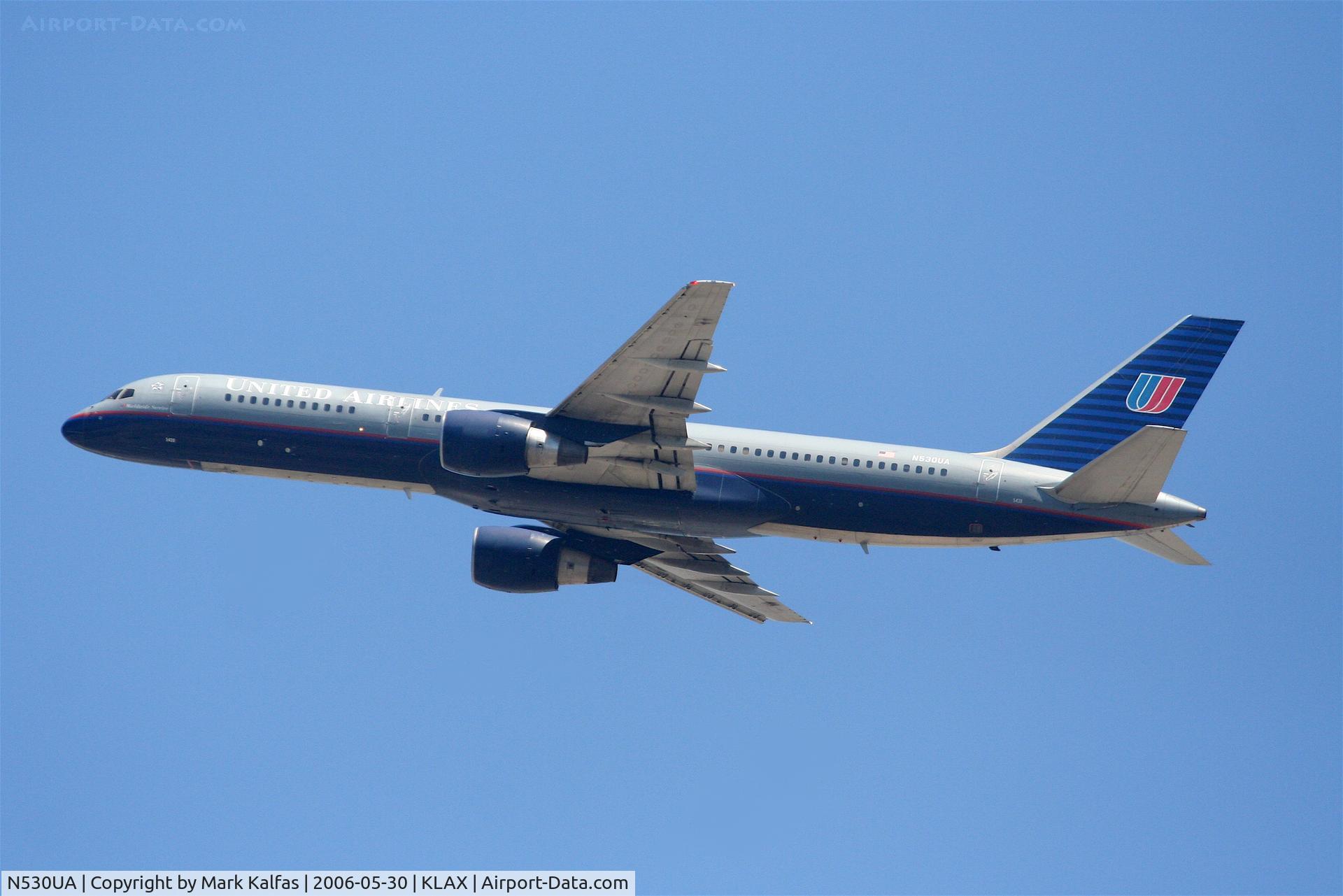 N530UA, 1991 Boeing 757-222 C/N 25043, United Airlines Boeing 757-222, N530UA departs KLAX RWY 25R