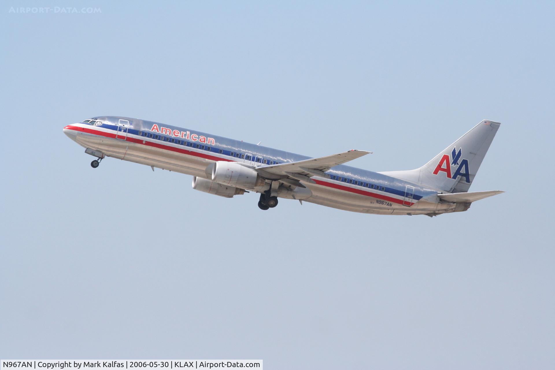N967AN, 2001 Boeing 737-823 C/N 29545, American Airlines 737-823, N967AN, 25R departure KLAX