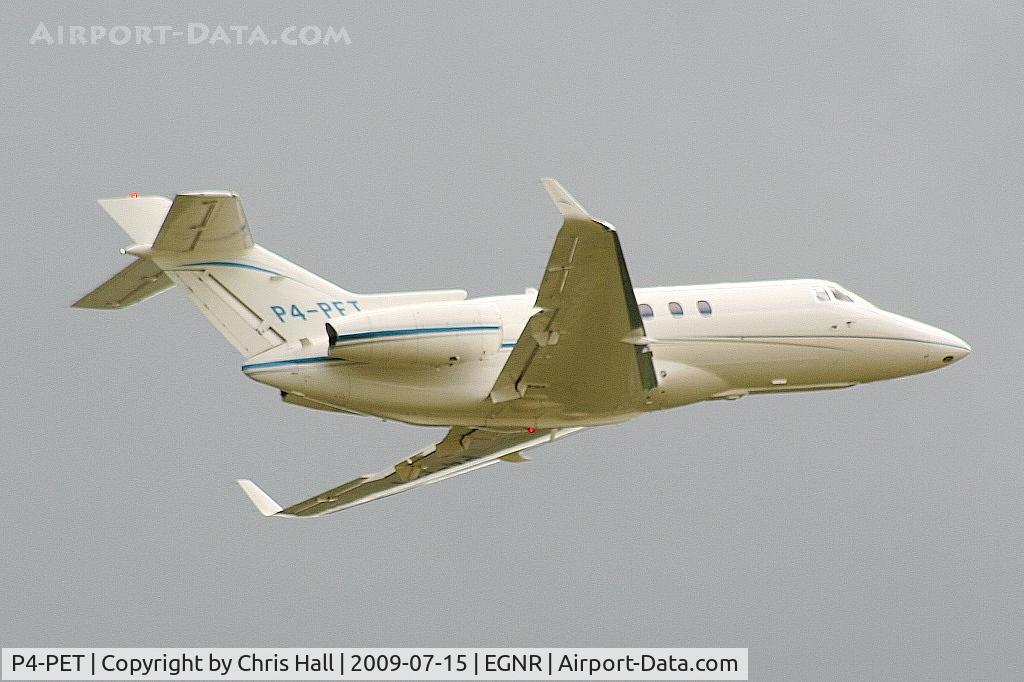 P4-PET, 2008 Hawker Beechcraft 900XP C/N HA-0035, departing from Hawarden