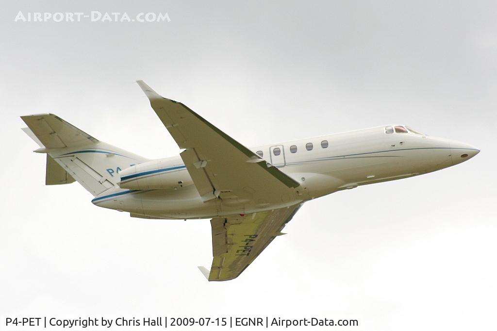 P4-PET, 2008 Hawker Beechcraft 900XP C/N HA-0035, departing from Hawarden