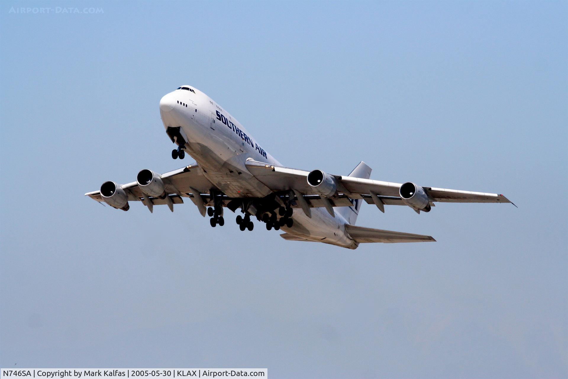 N746SA, 1975 Boeing 747-206B C/N 21111, Southern Air Transport Boeing 747-206B, N746SA departs on 25L KLAX