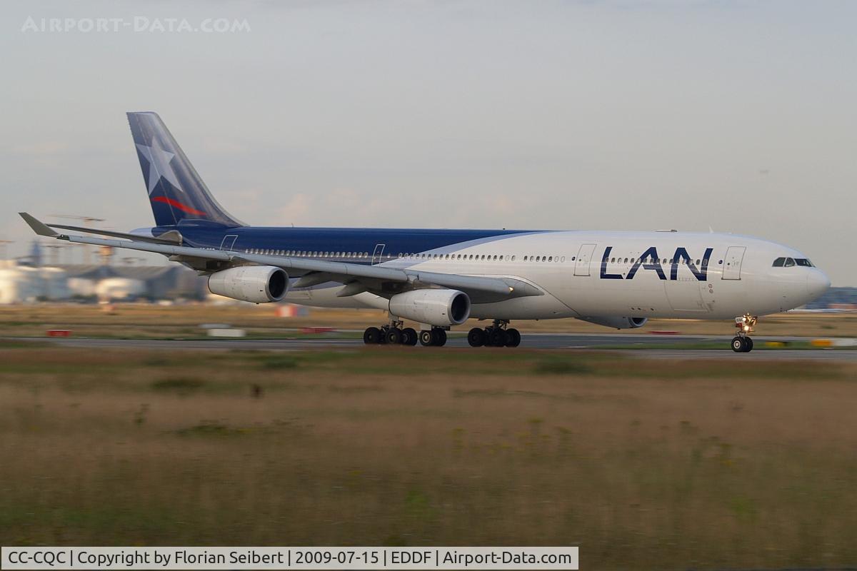 CC-CQC, 2000 Airbus A340-313X C/N 363, powering down runway 18