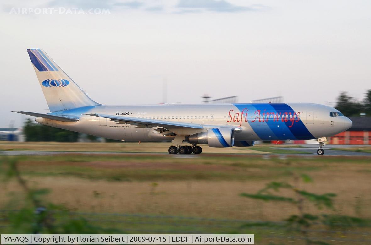 YA-AQS, 1987 Boeing 767-2J6/ER C/N 23745, powering down runway 18