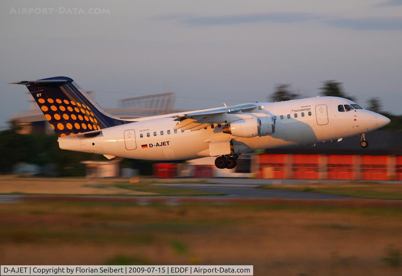 D-AJET, 1991 British Aerospace BAe.146-200 C/N E2201, powering down 18
