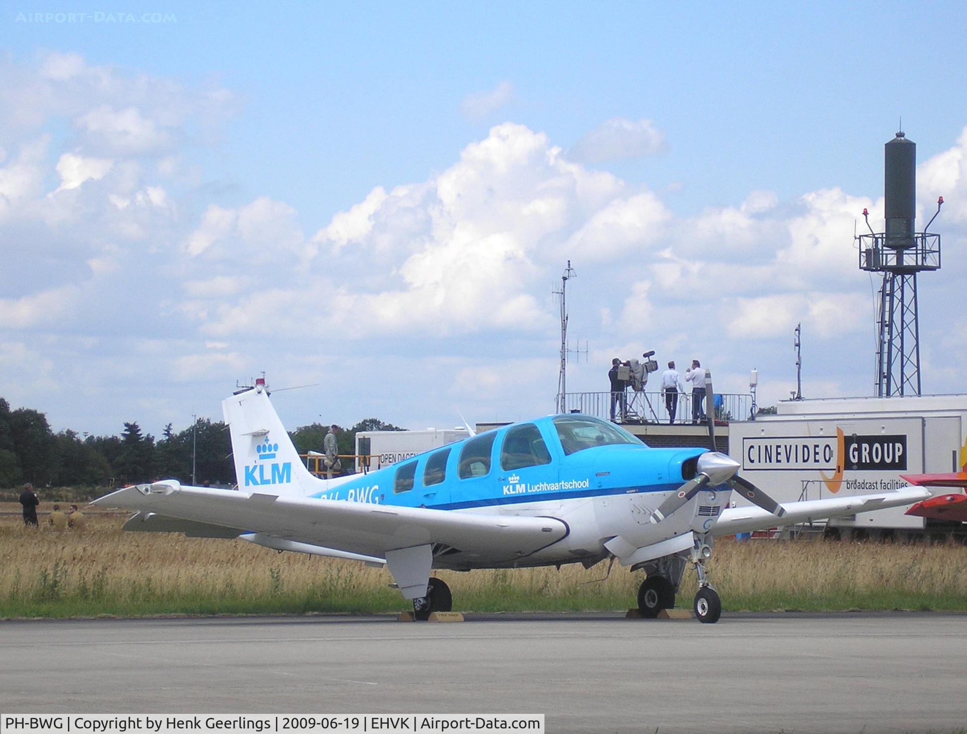 PH-BWG, 1991 Beechcraft A36 Bonanza C/N E-2619, Dutch AF Openday , Volkel AFB ; KLM Flying School