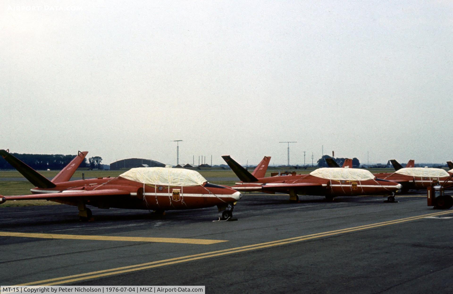 MT-15, 1960 Fouga CM-170 Magister C/N 272, One of the Belgian Air Force's Diables Rouge display team at the 1976 Mildenhall Air Fete.