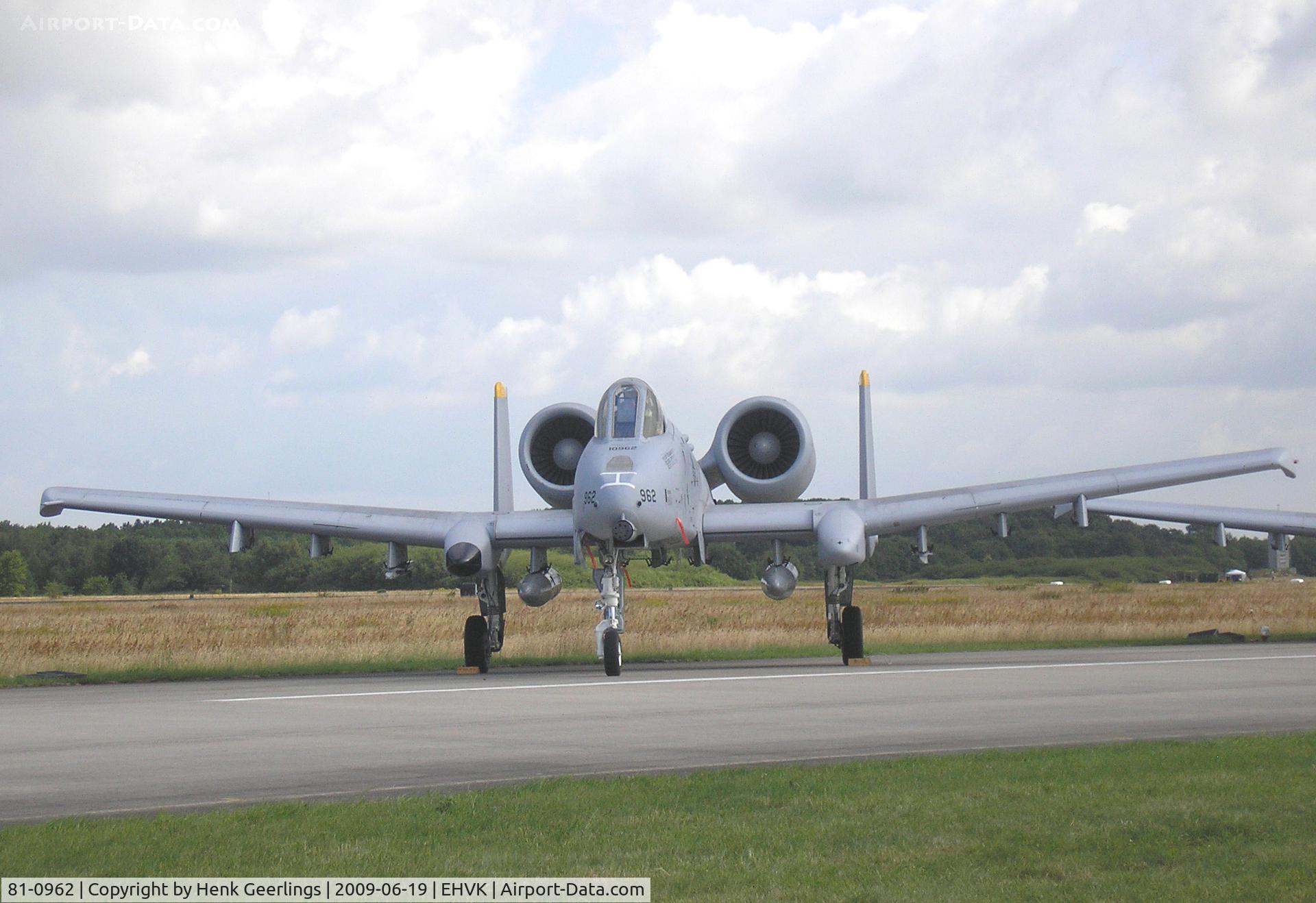 81-0962, 1981 Fairchild Republic A-10A Thunderbolt II C/N A10-0657, Dutch AF Openday , Volkel AFB