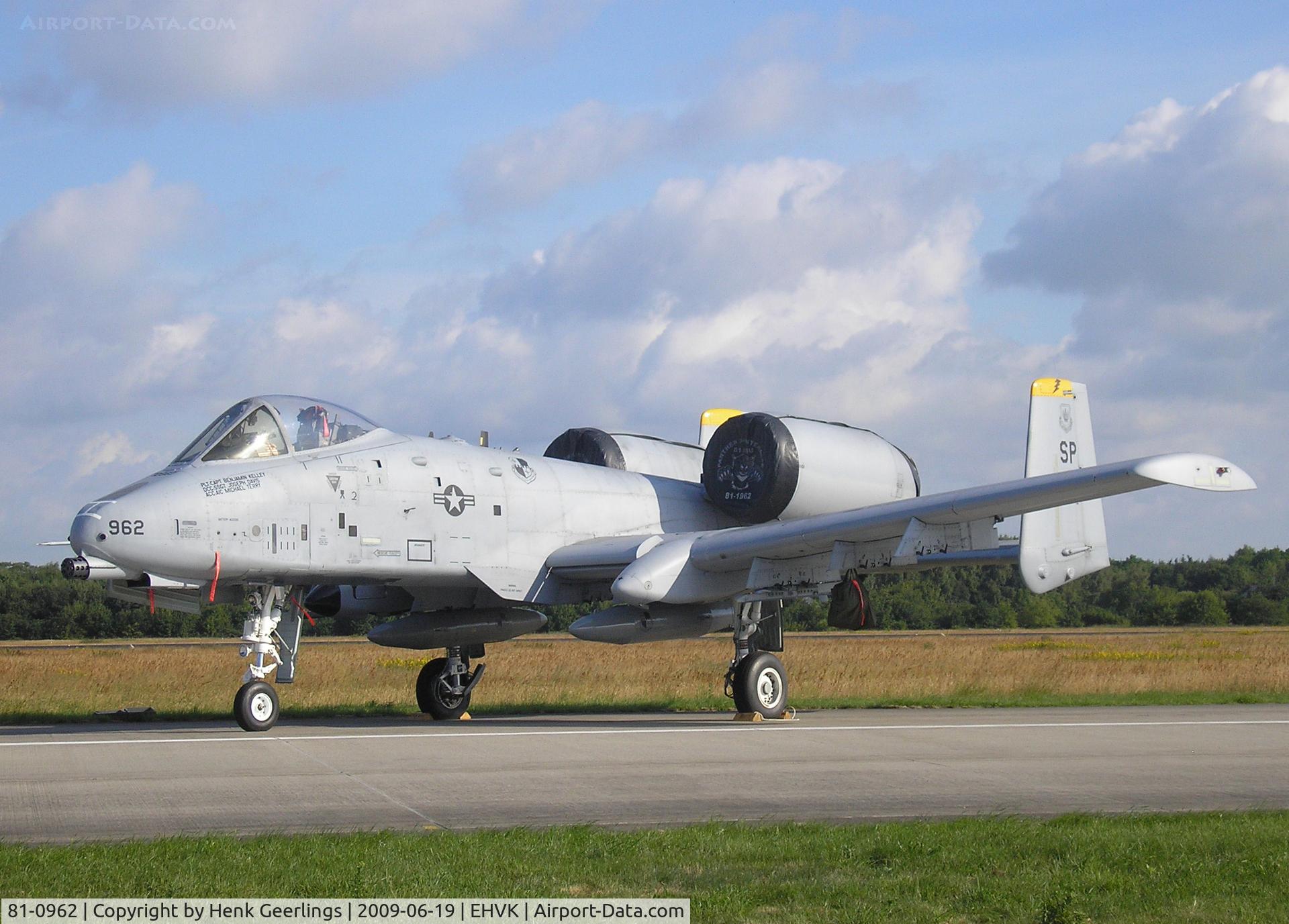 81-0962, 1981 Fairchild Republic A-10A Thunderbolt II C/N A10-0657, Dutch AF Openday , Volkel AFB