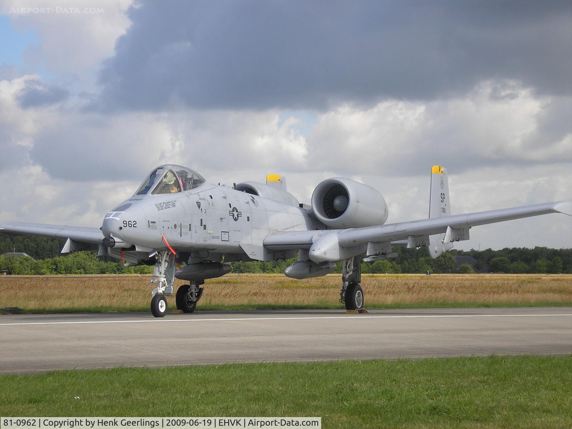 81-0962, 1981 Fairchild Republic A-10A Thunderbolt II C/N A10-0657, Dutch AF Openday , Volkel AFB