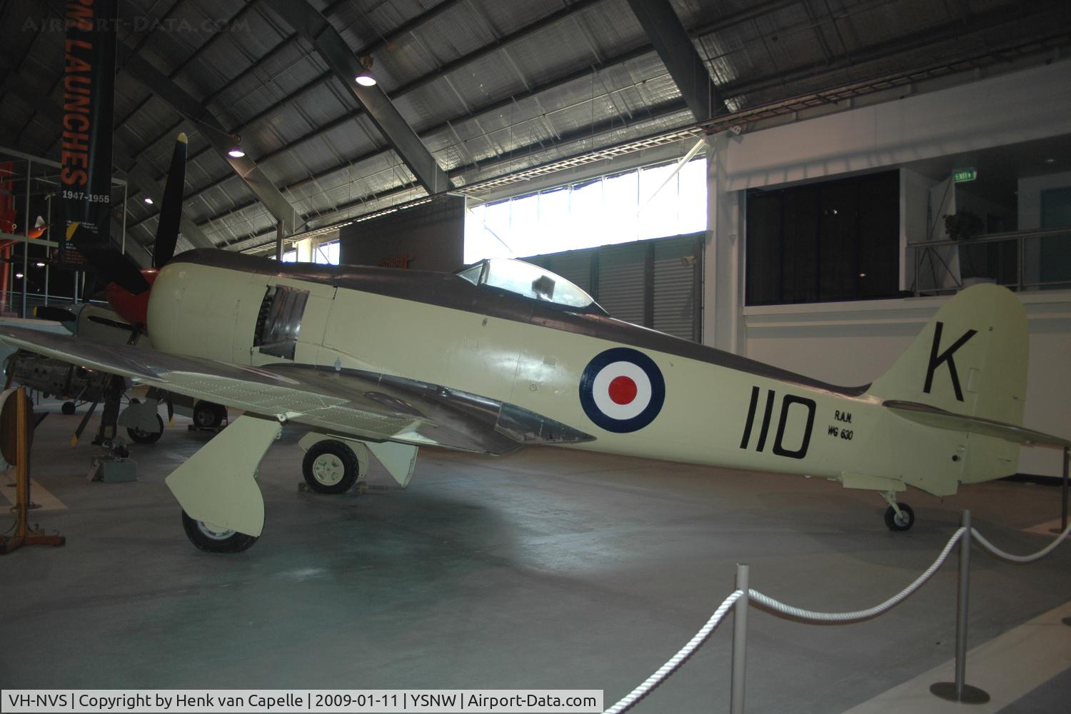 VH-NVS, 1948 Hawker Sea Fury FB.11 C/N 41H/613993, Hawker Sea Fury preserved in the Fleet Air Arm museum at Nowra, NSW, Australia.