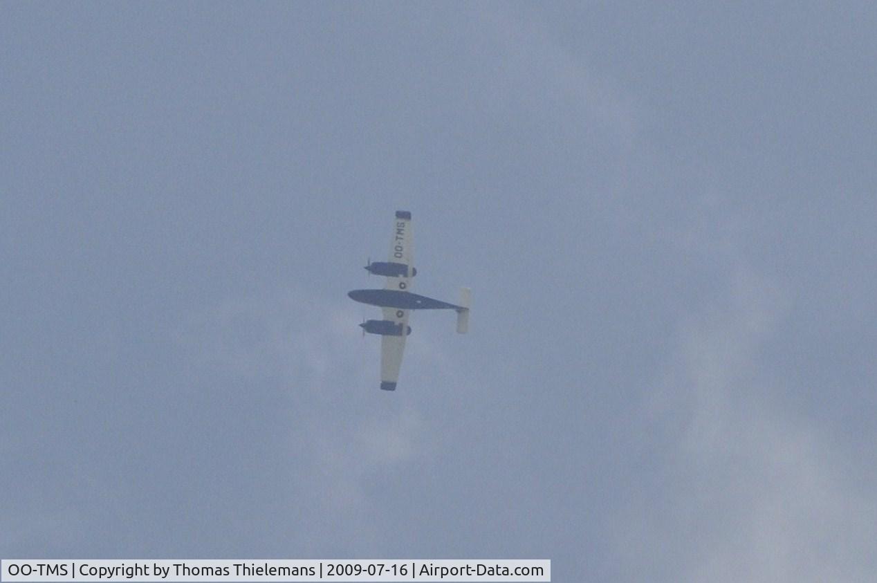 OO-TMS, 2008 Piper PA-44-180 Seminole C/N 4496268, in flight above Knokke beach
