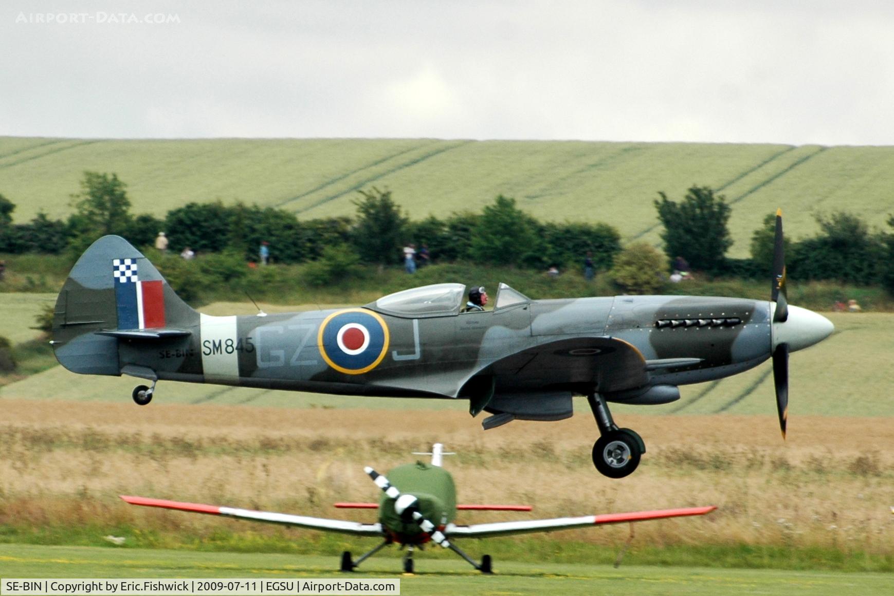 G-BUOS, 1945 Supermarine 394 Spitfire FR.XVIIIe C/N 6S/672224, SE-BIN (Formerly G-BUOS) at Duxford Flying Legends Air Show July 09