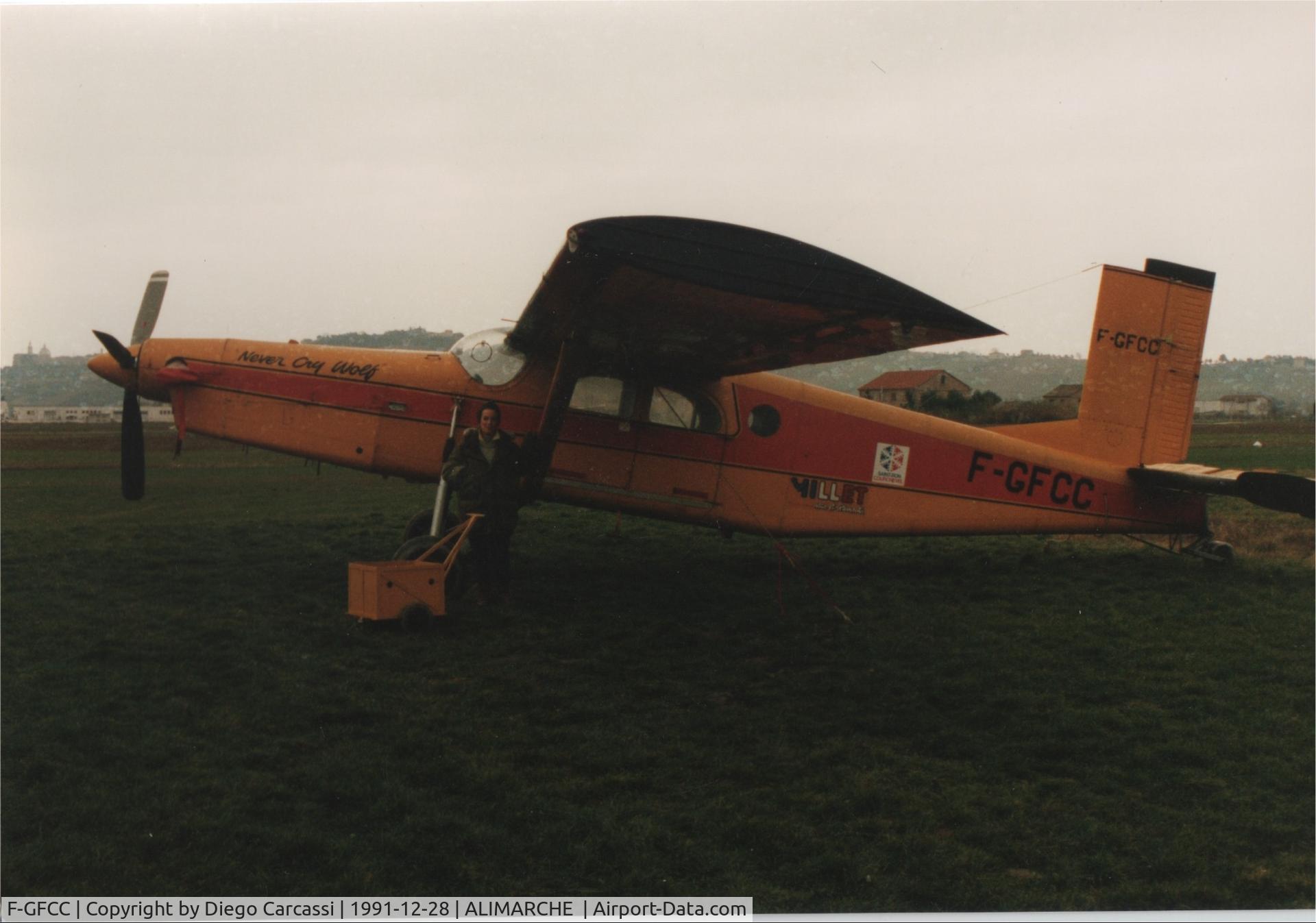 F-GFCC, 1965 Pilatus PC-6/B2-H2 Turbo Porter C/N 572, PC6 at Skydive stage in Ancona