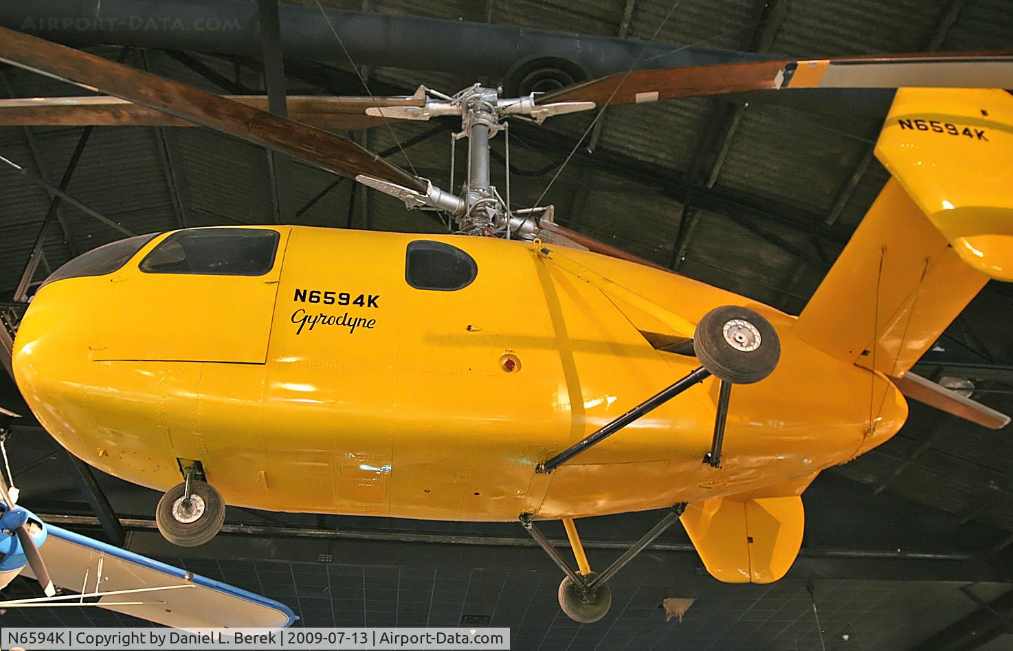N6594K, Gyrodine Co. GCA-2C C/N 1002, This is the sole example of an unusual experimental coaxial rotorcraft.  It is on display at the Cradle of Aviation Museum, Garden City, NY.