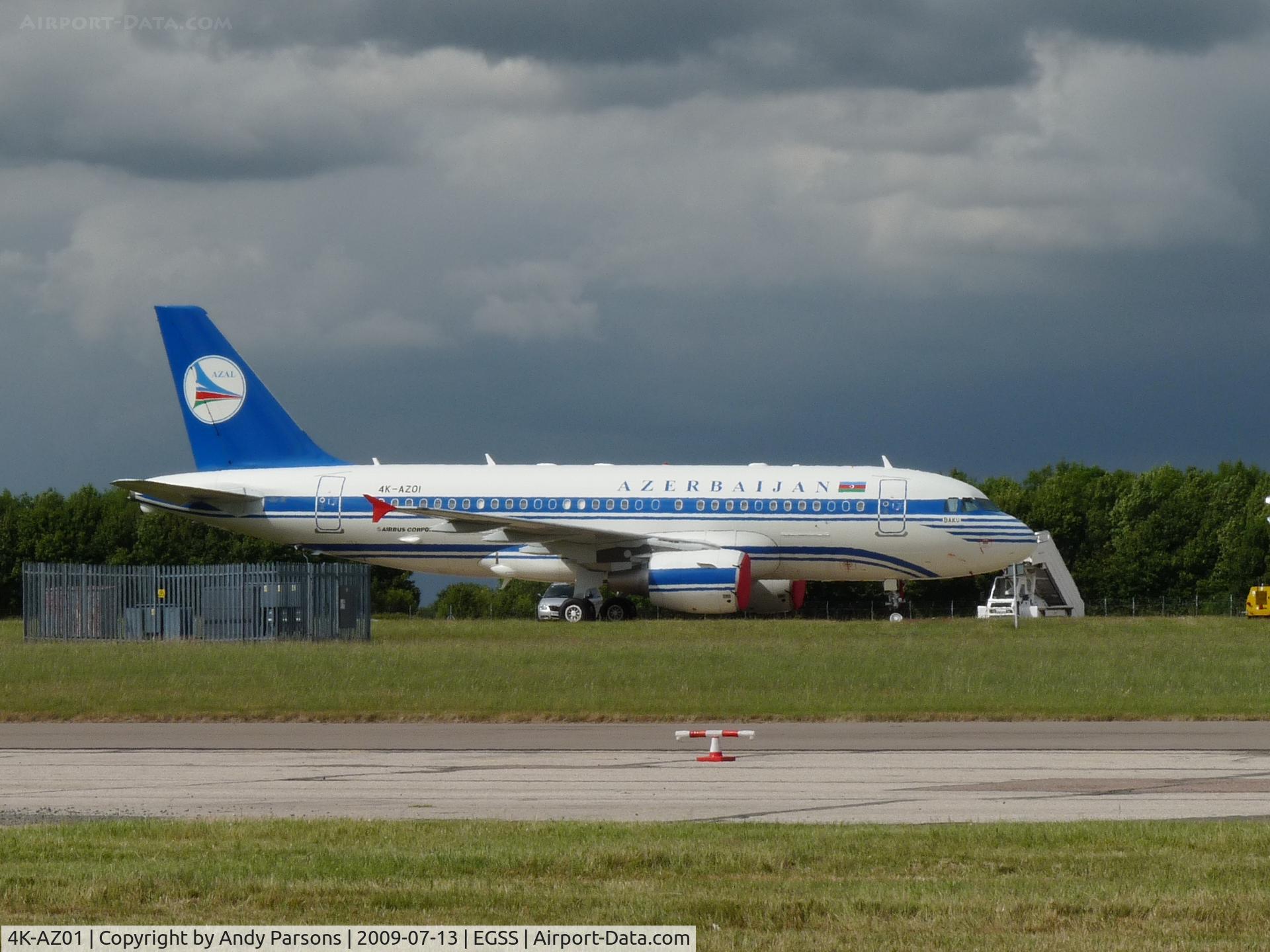 4K-AZ01, 2005 Airbus ACJ319 (A319-115/CJ) C/N 2487, Visiting Stansted