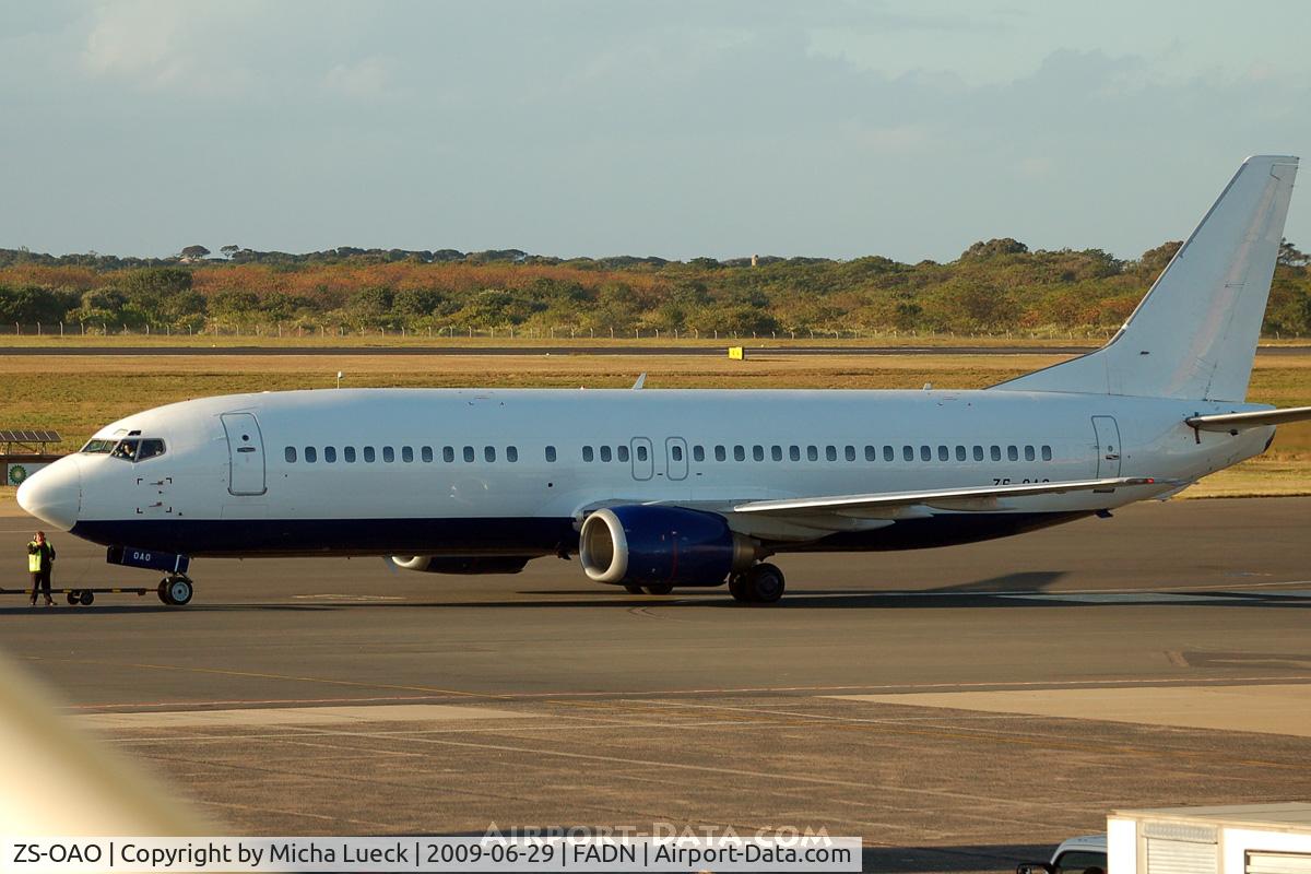 ZS-OAO, 1989 Boeing 737-4S3 C/N 24163, At Durban