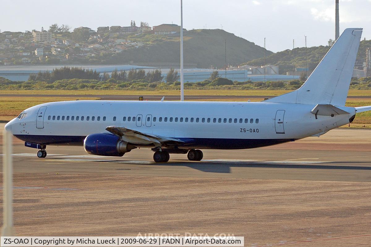 ZS-OAO, 1989 Boeing 737-4S3 C/N 24163, At Durban